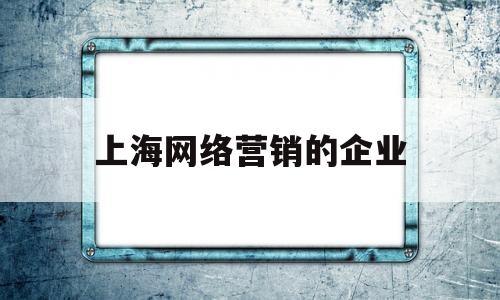 上海网络营销的企业(网络营销课程培训 上海)